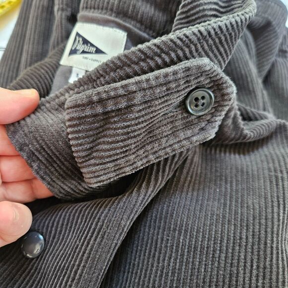 PILGRIM SURF + SUPPLY Mendal Corduroy Welders Jacket Mens Small Gray Snaps Japan - Picture 8 of 9